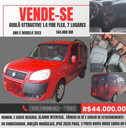 FIAT DOBLÒ 1.4 MPI ATTRACTIVE 8V FLEX 4P MANUAL FIAT DOBLÒ 1.4 MPI ATTRACTIVE 8V FLEX 4P MANUAL